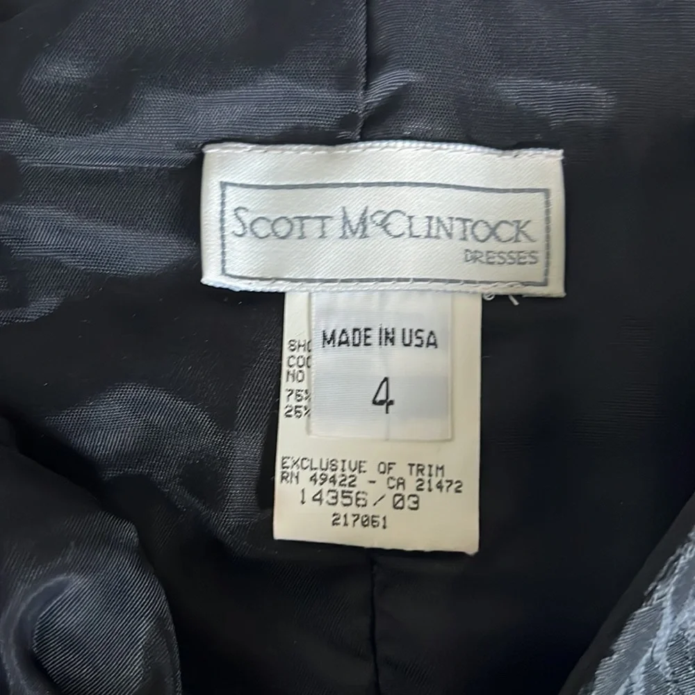 BLACK size 4 scott mcclintock sweetheart neckline black mini dress